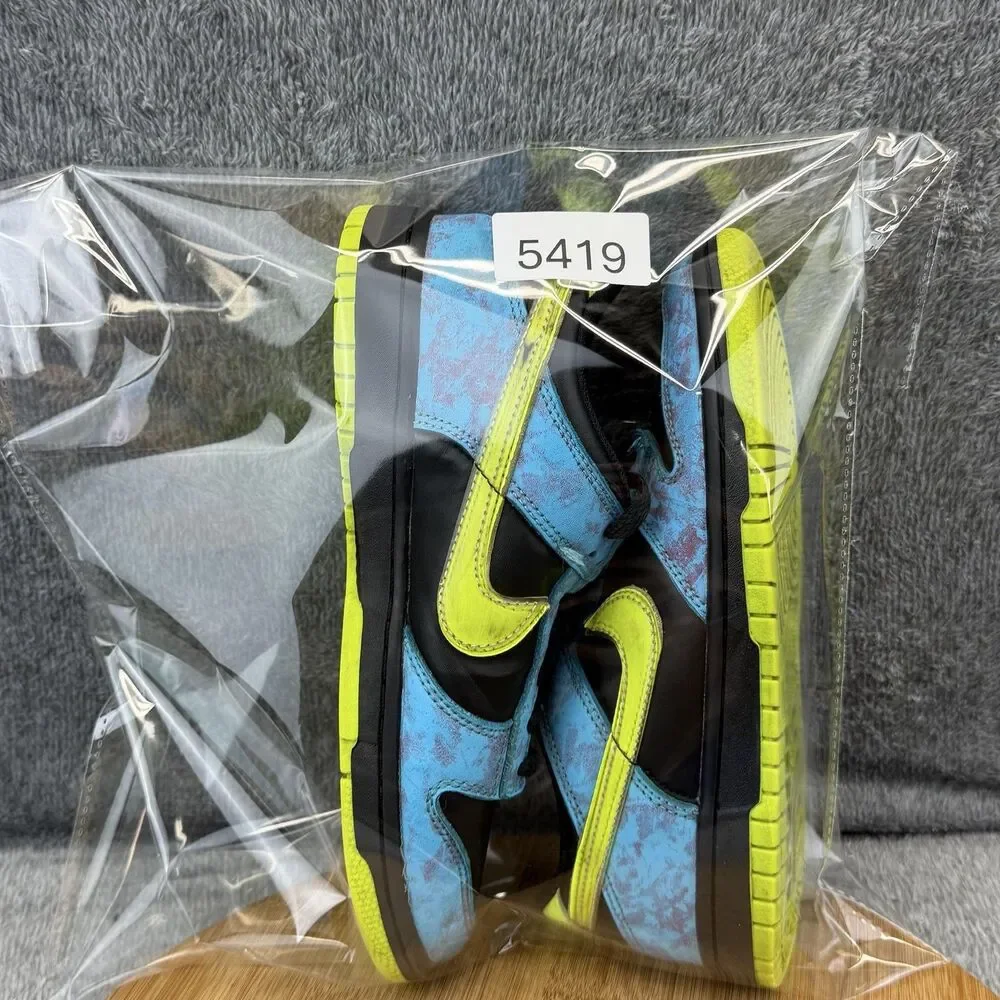 Nike Dunk Low Shoes Boys Size 6Y Blue Black Volt Basketball Sneakers DV1694-900